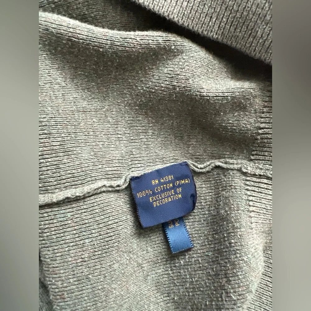 LN polo Ralph Lauren men’s v-neck sweater green Christmas large L - Picture 5 of 6